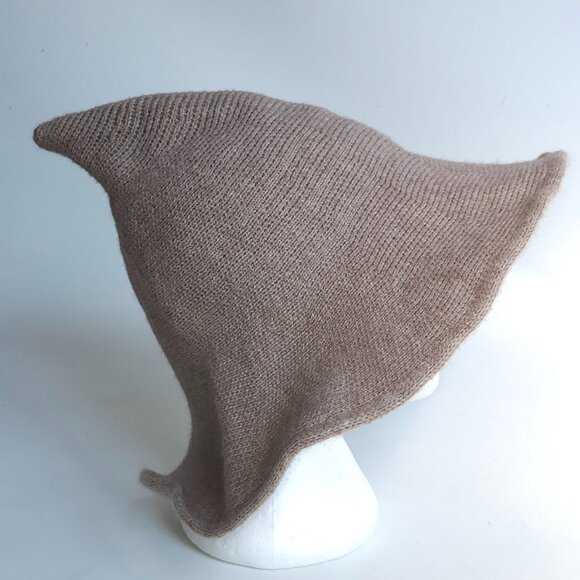 Khaki Conical Witch Hat Knit Professor Sprout costume hat Idea Halloween Dressup - Picture 3 of 7